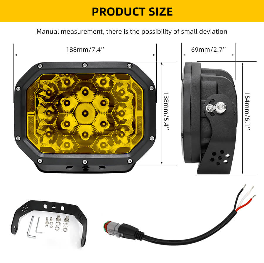 Luces de conducci&oacute;n LED rectangulares 5x7 con tama&ntilde;o DRL JG-947