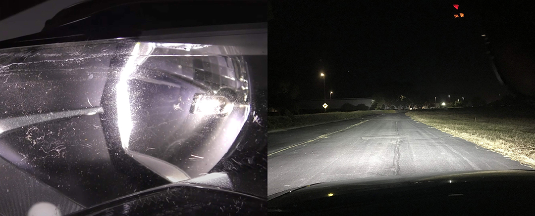 La aplicaci&oacute;n de la bombilla del faro coonector H15 (JG-M2P) en un golf