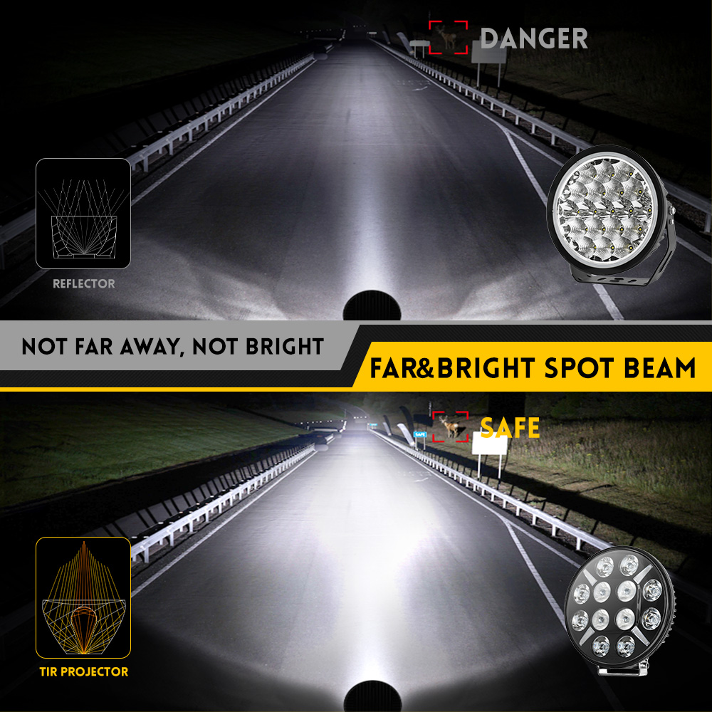 Faros de 9 pulgadas con doble posición Light-901W-12