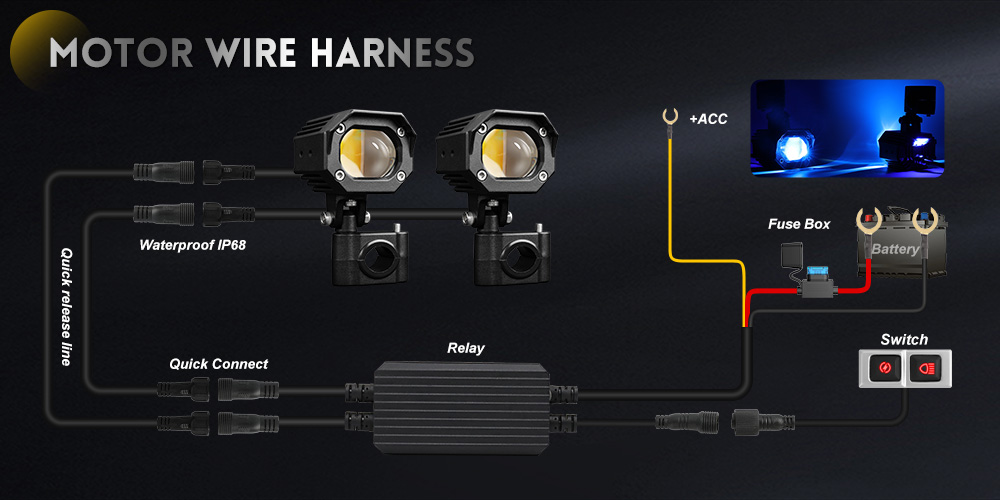 Sistema de luz de advertencia de motocicletas
