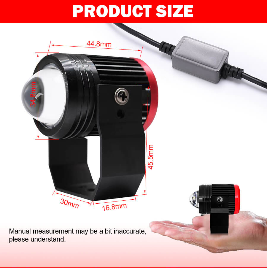 Integraci&oacute;n de doble colores externos Integraci&oacute;n LED auxiliar para motocicletas JG-993A Tama&ntilde;o