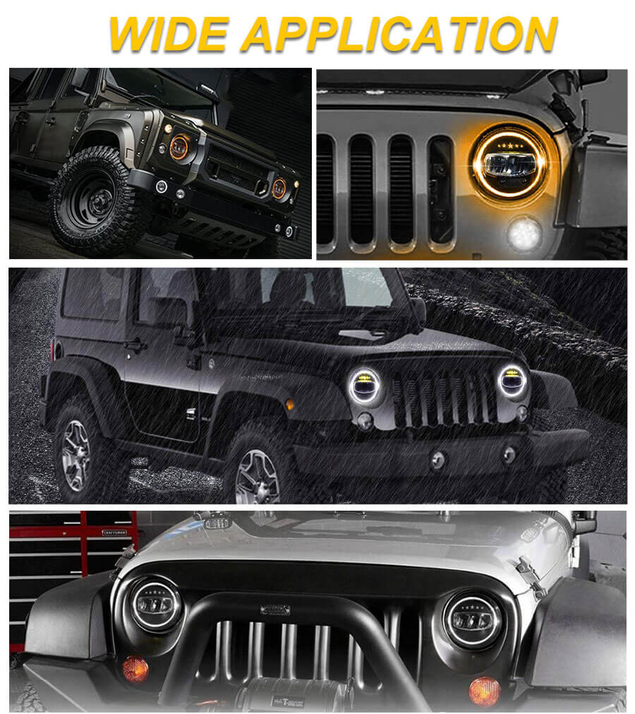 Faro LED de Pentagrama de 7 pulgadas para la aplicaci&oacute;n Jeep Wrangler JG-J007