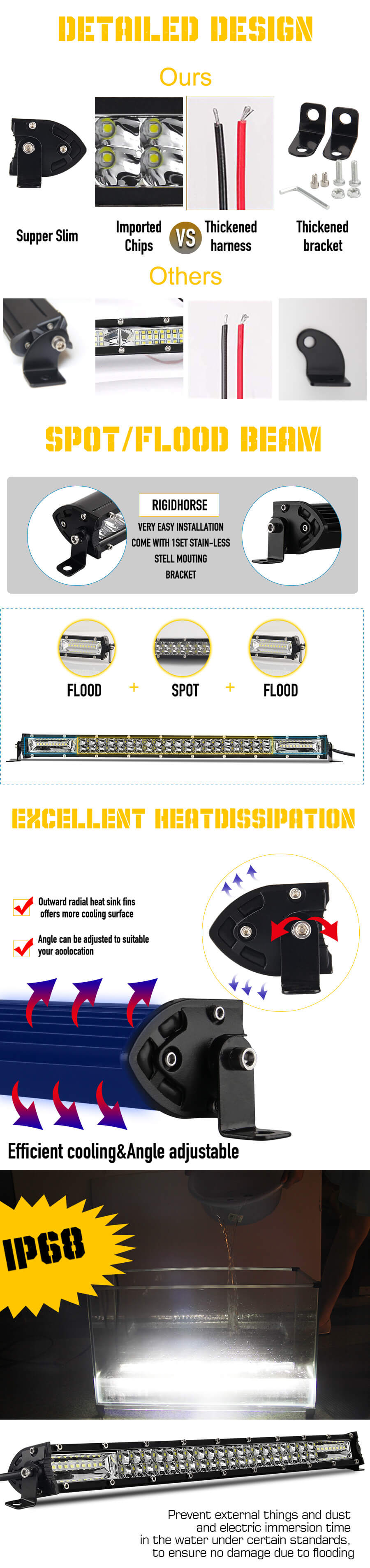 Barra de luz LED de doble filas LED al por mayor JG-9620Z Aplicaci&oacute;n (2)