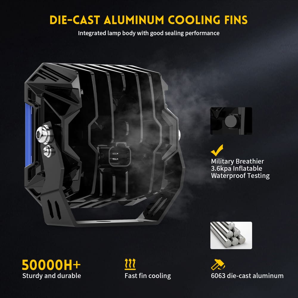 Luces LED de disparo lateral de 5 pulgadas con DRL-F995-13 blanco y ámbar