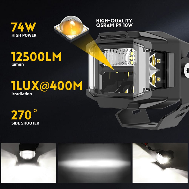  Cápsulas de luz LED de 3 pulgadas con disparador lateral para camiones-F996DZ-3