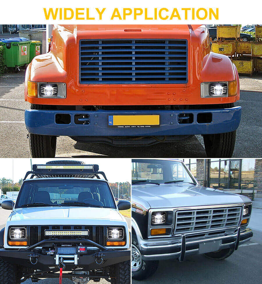 Faros LED 7x6 con luces de posici&oacute;n de alas Aplicaci&oacute;n JG-T002FF