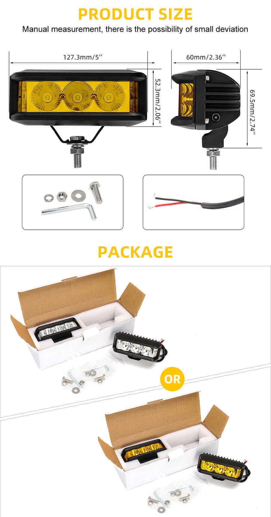 5 Sooter LED Work Light Bar Company JG-925 Tama&ntilde;o