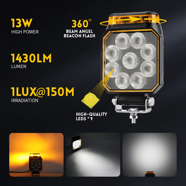 Luz de trabajo de 4 pulgadas de e-Mark Luz de inversión con función de estré Amber -JS-C930