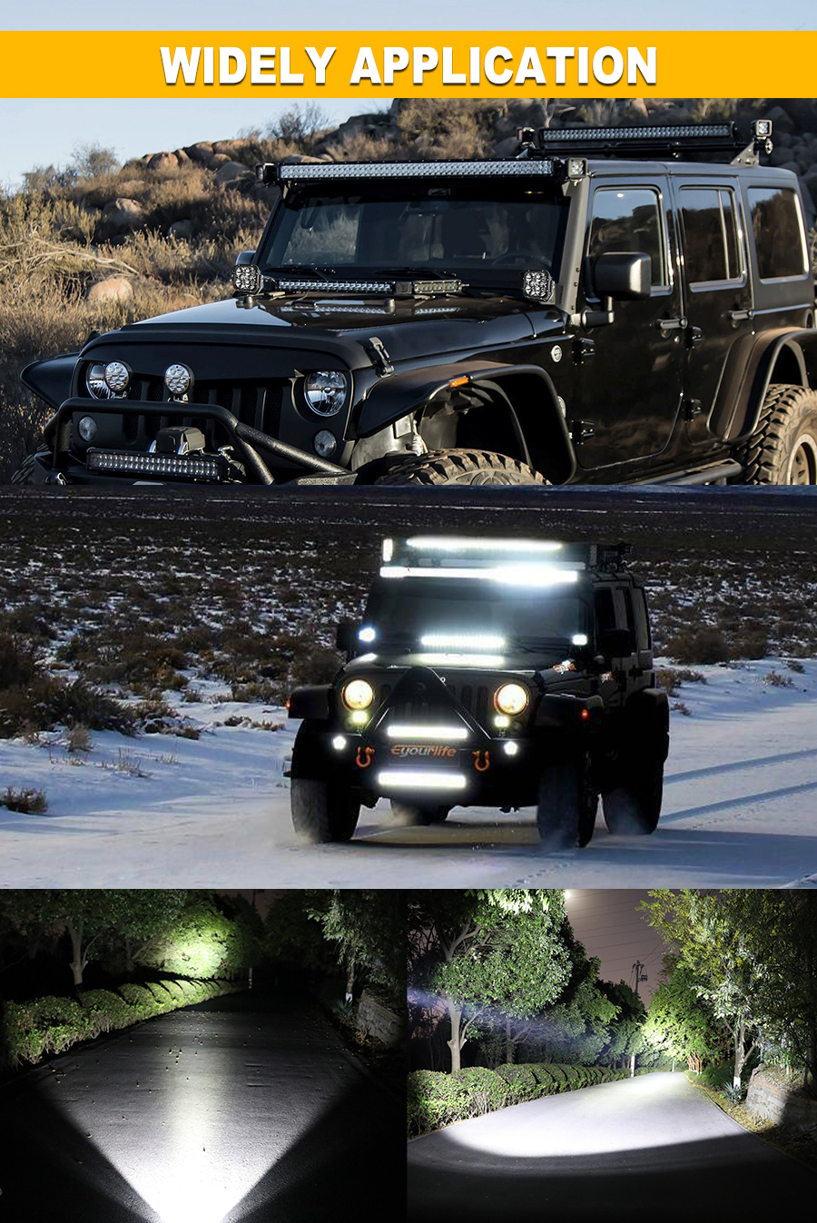 Luces de conducci&oacute;n LED cuadrados de 4.5 pulgadas JG-954Z Aplicaci&oacute;n