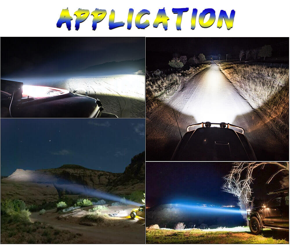 Aplicaci&oacute;n de la luz de conducci&oacute;n de l&aacute;ser de 9 pulgadas de tres colores JG-L090