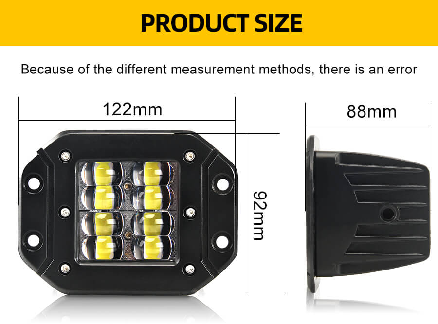5 vainas LED parpadeantes de montura al ras JG-995DB-8 Tama&ntilde;o