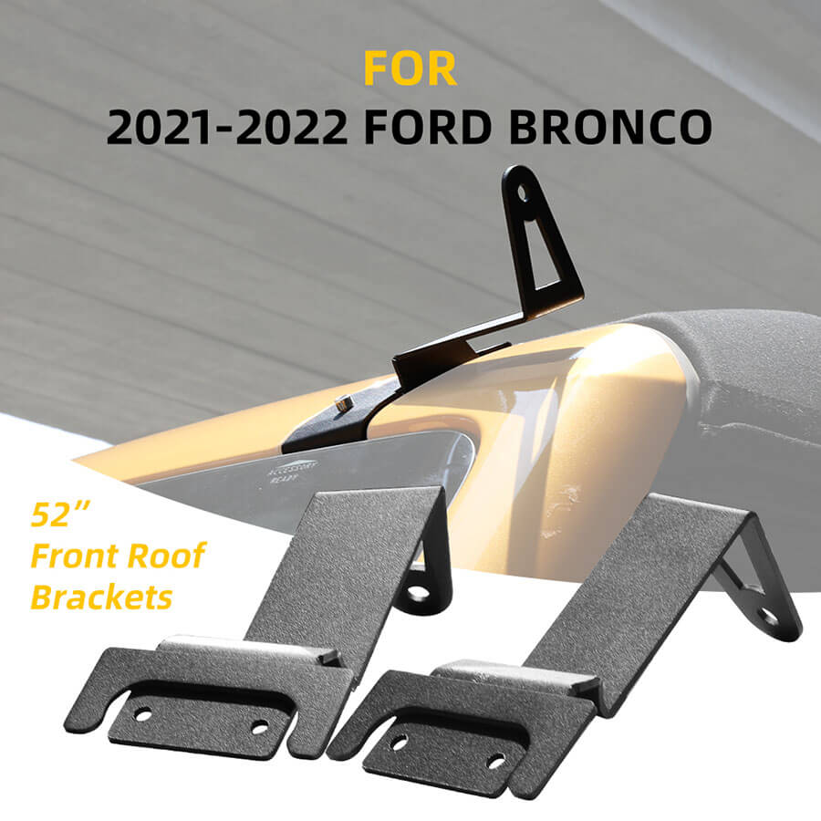 2020-2022 Ford Bronco 52 Soporte de techo delantero para detalles de la barra de luz LED