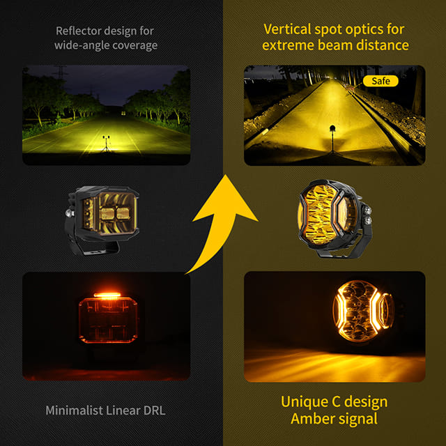 Foco de disparo lateral SideEye Scout de 5 pulgadas con luz de posición