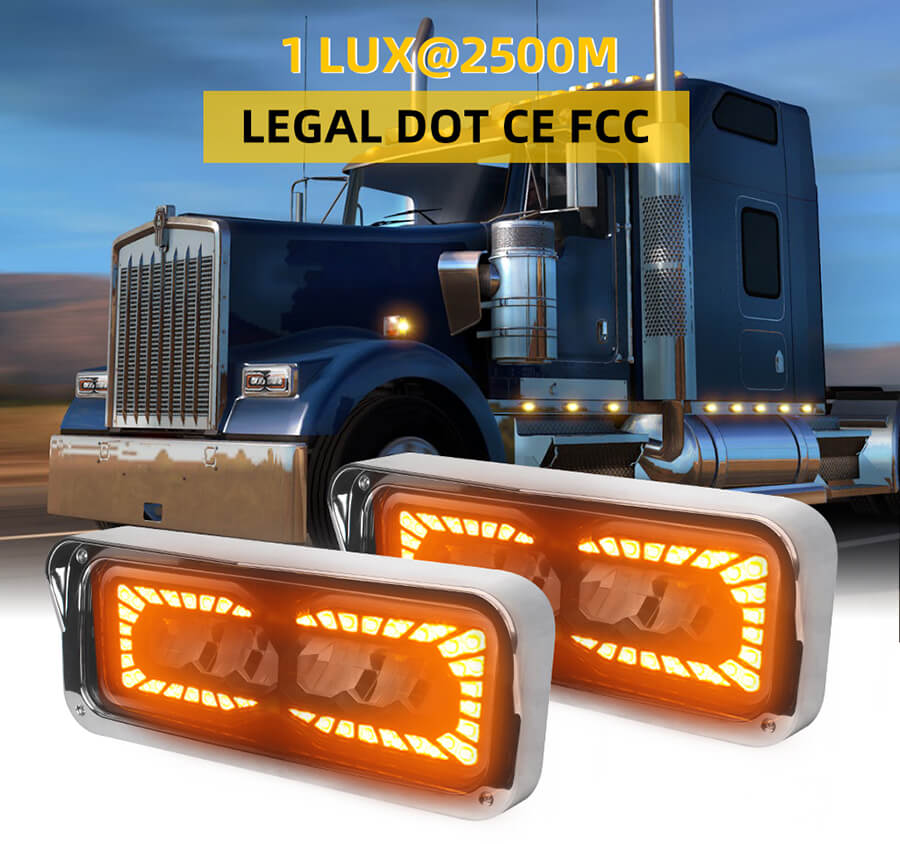 Peterbilt 379 Asamblea de faros de faro Halo Running Light JG-HPC1001 Detalles