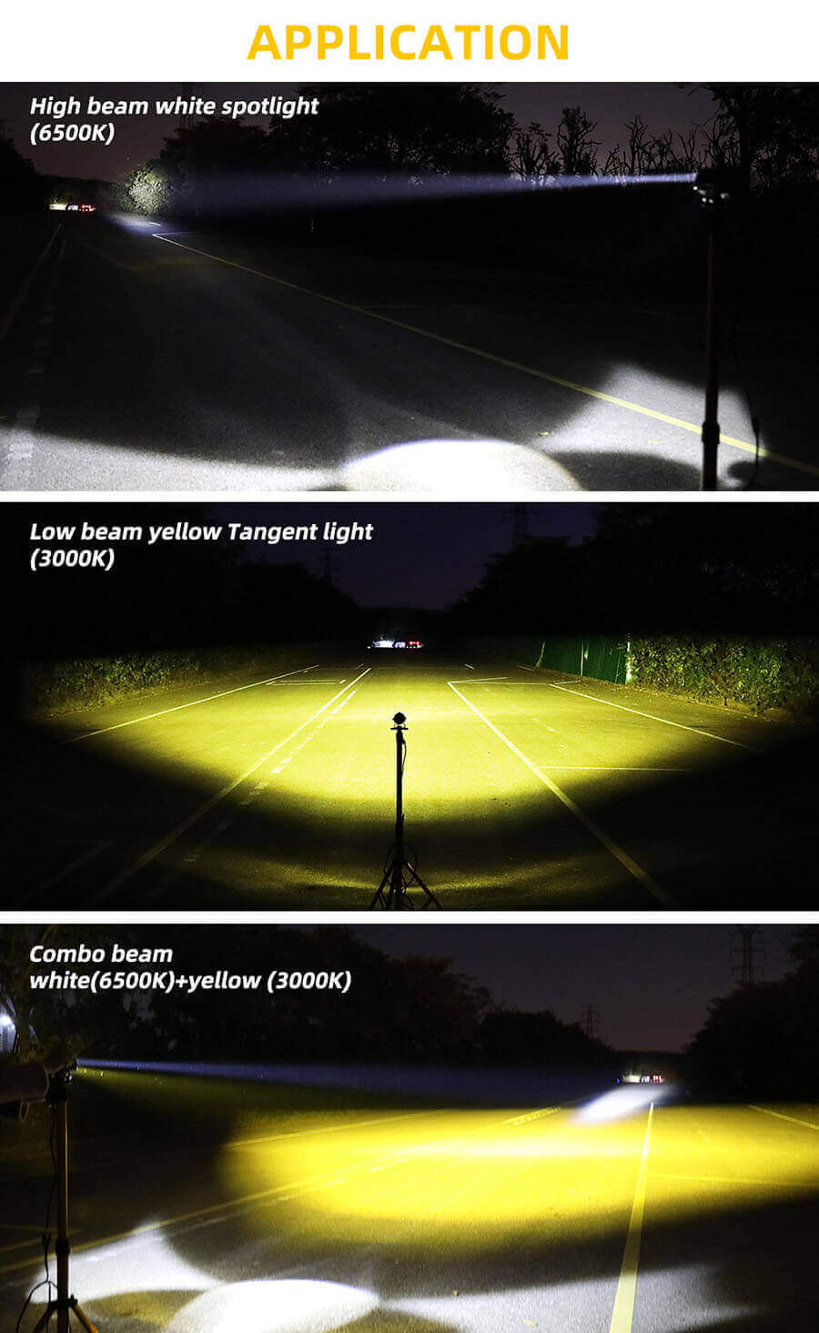 Luces de conducci&oacute;n de proyector de LED redondo de hilow Beam Aplicaci&oacute;n JG-K2