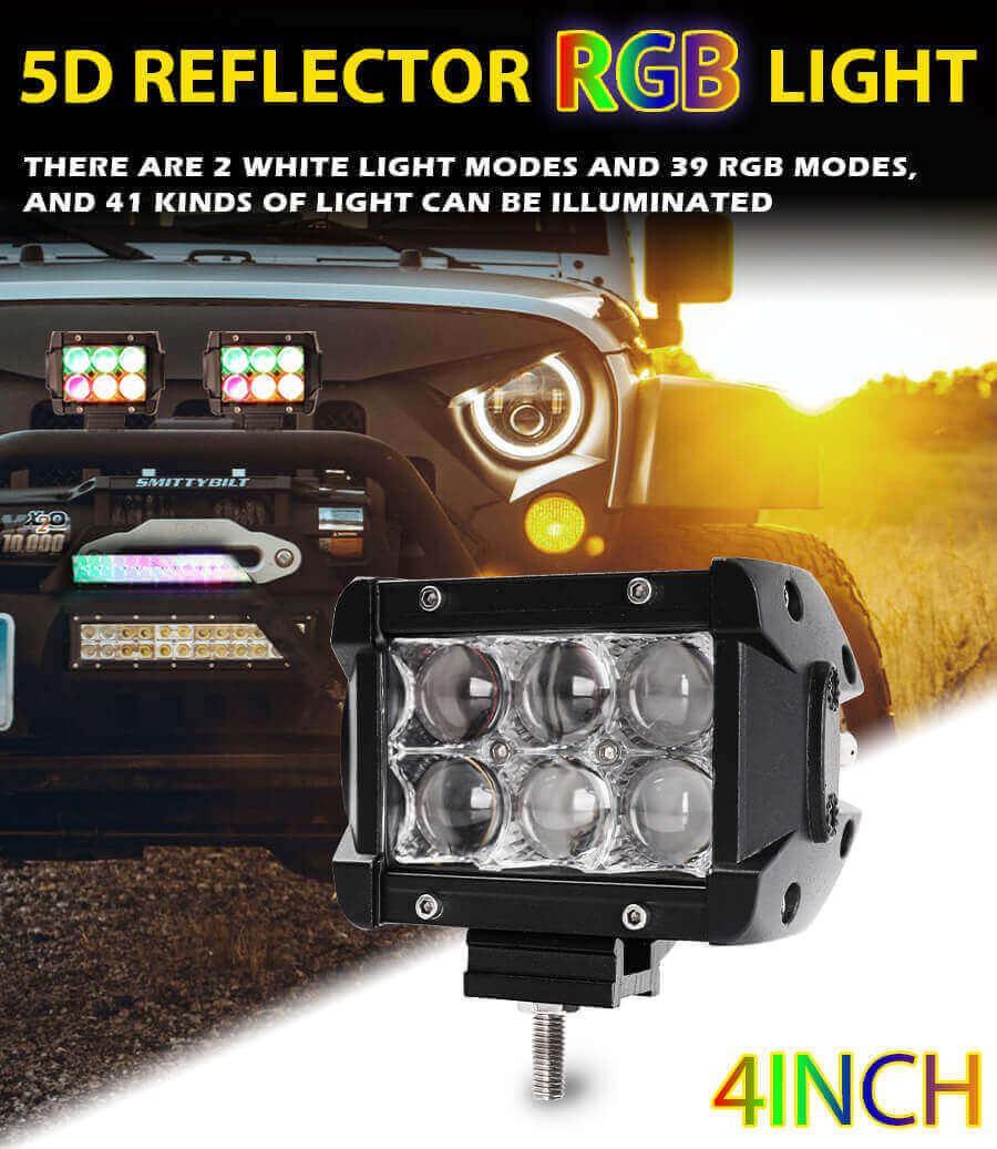 4 pulgadas Barra LED RGB Bar JG-9624R-4 pulgadas (2)