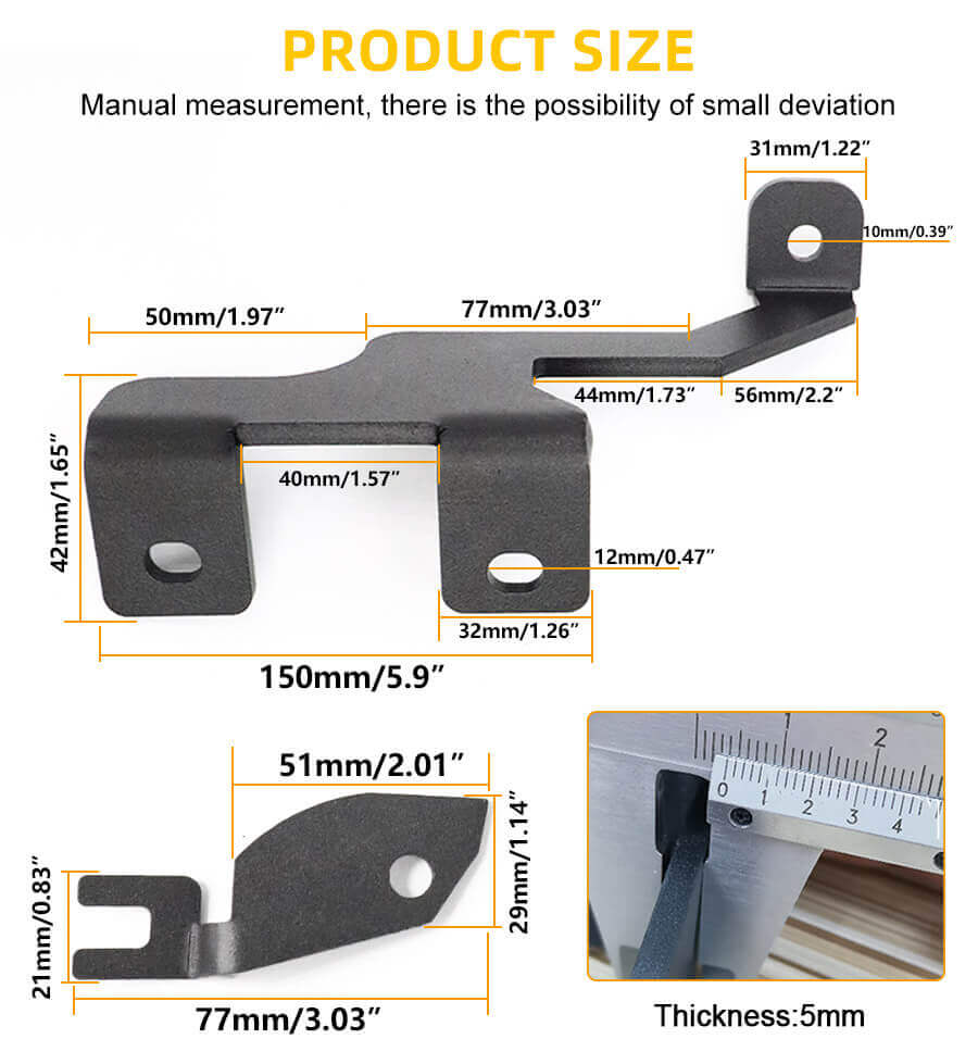 Ford F150 Campa de zanja Soporte de luz JG-MQ013 Tama&ntilde;o