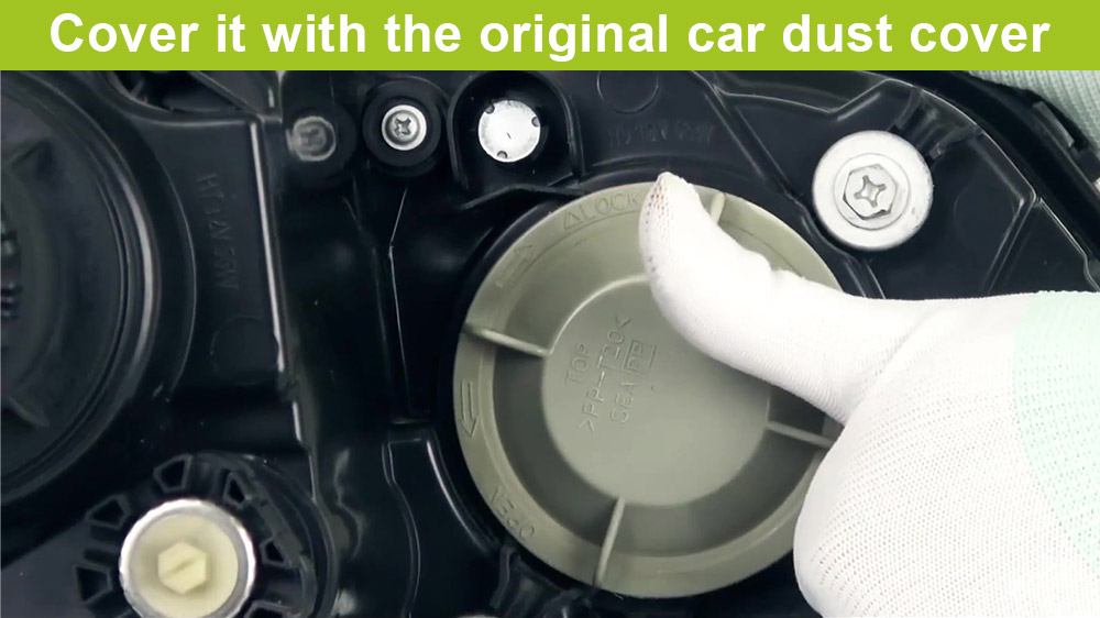 C&oacute;mo instalar la bombilla del faro LED H11 C&uacute;bralos con la cubierta del polvo del autom&oacute;vil original