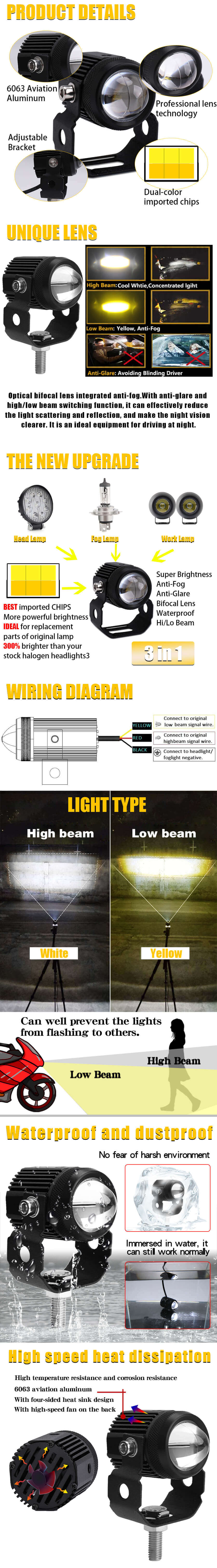 Color externo-dual-big-lente-auxiliar-luz-luz-para-motorcycle-jg-993-aplicaciones