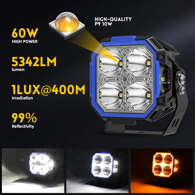 Flosa de retroceso de la cápsula de 60W Cube LED Amber para Jeep F993-3 