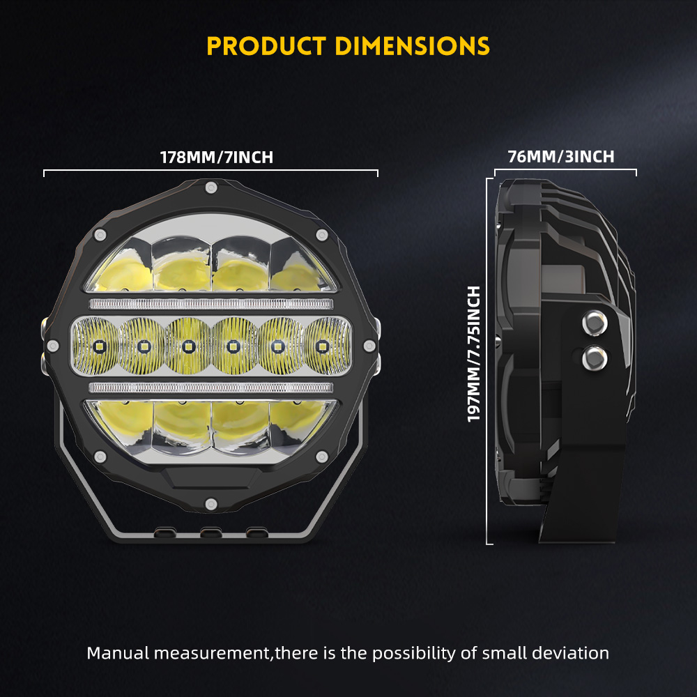 Luces de conducción fuera de carretera de 7 pulgadas con DRL JG-D090-C-7