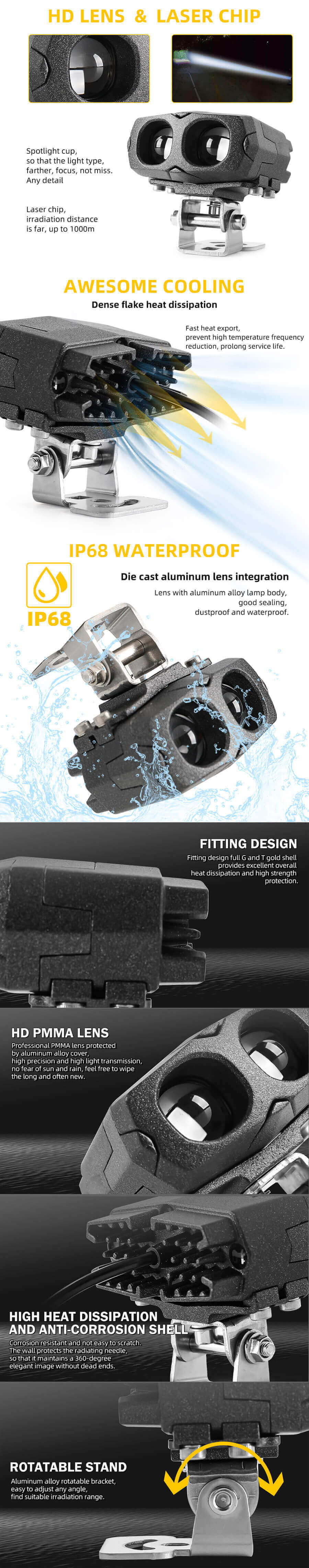 4x4 l&aacute;ser searchlight Company L993D VENTAJES