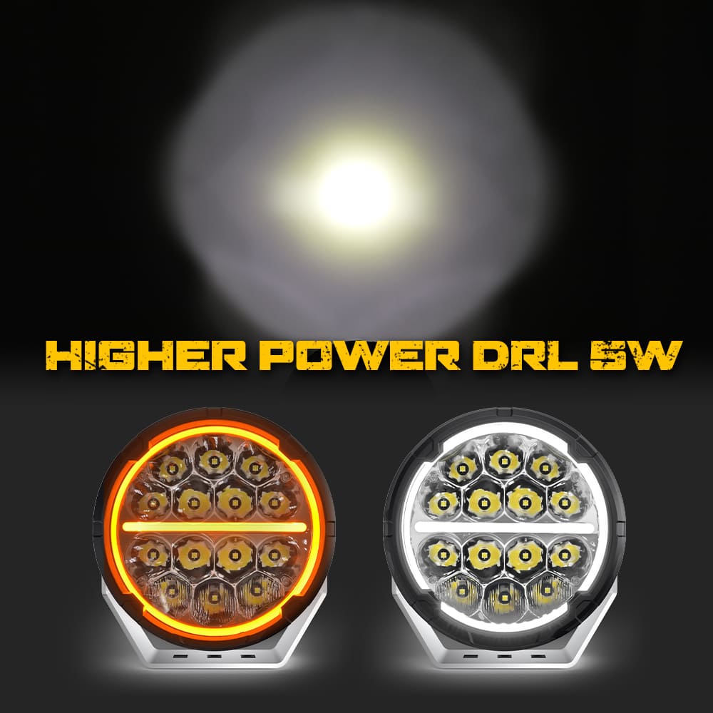 Luces de conducción redondas de 7 pulgadas con Amber White DRL JG-D065