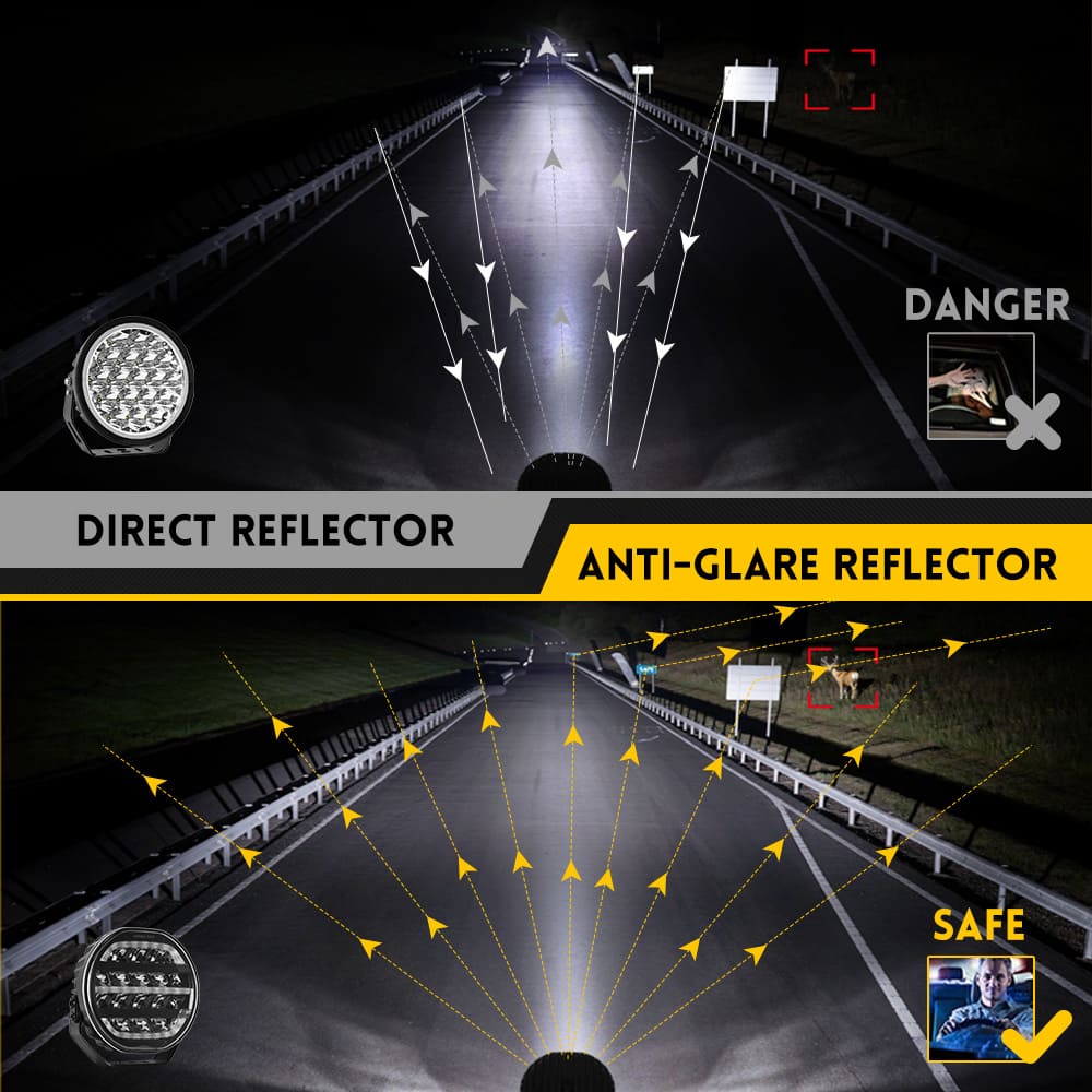 Luz de conducción de 7 pulgadas con posición dinámica blanca y ámbar Light-901V-CG-16