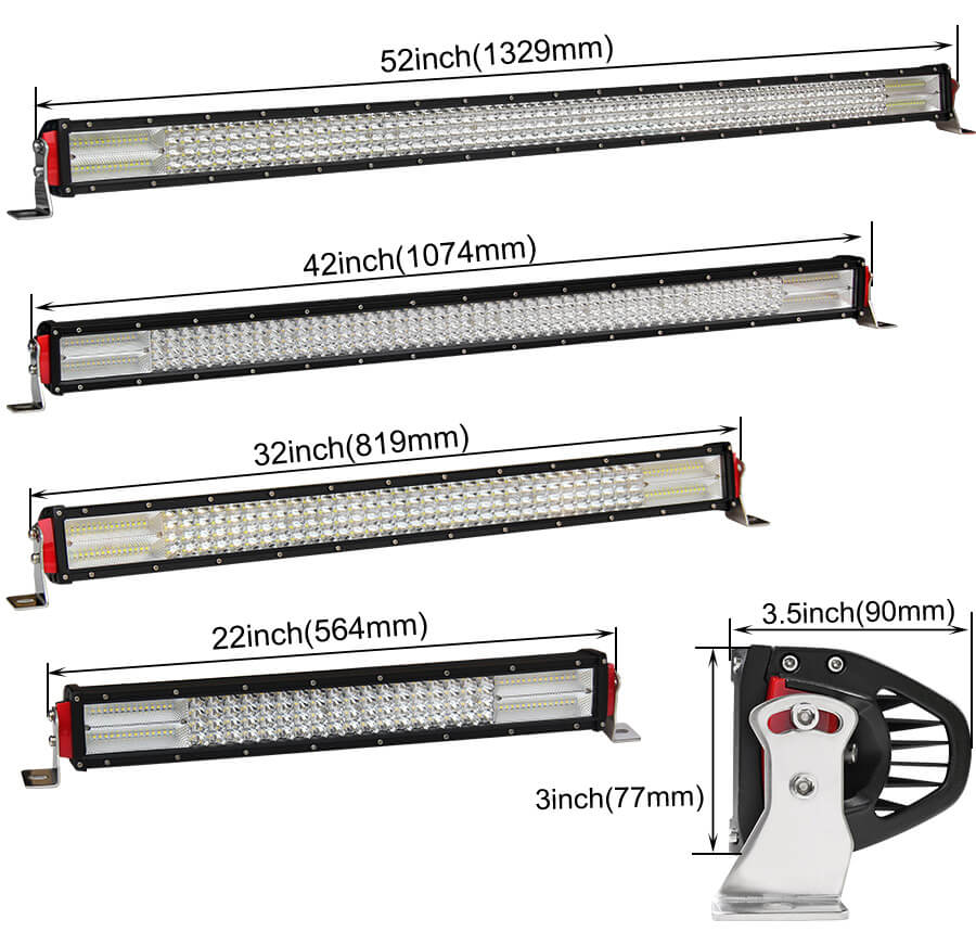Quad filas m&aacute;s brillante LED Barra de luz proveedor JG-9642D Tama&ntilde;o