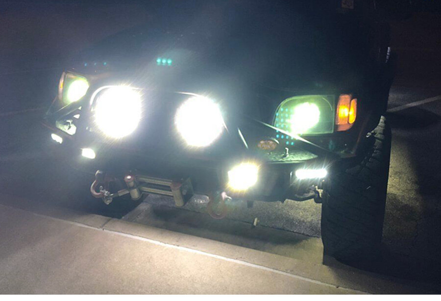 7 pulgadas LED Drivng Light Wholesale JG-908 160W Aplicaci&oacute;n