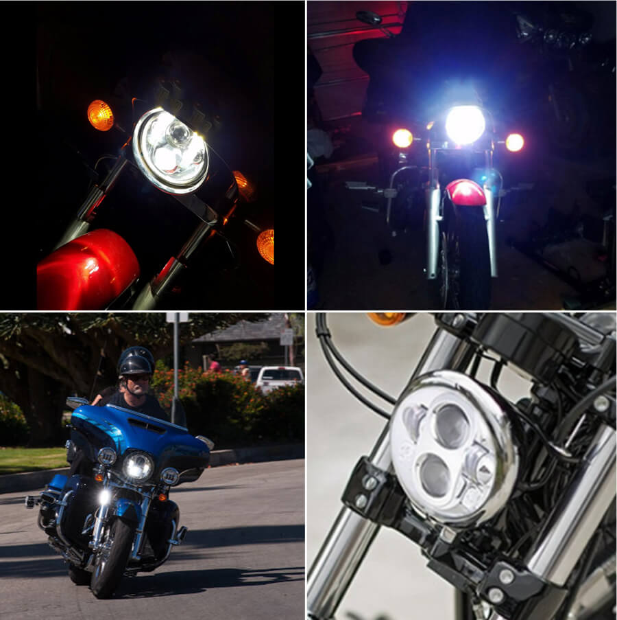 5,75 pulgadas PORYORTOR LED Faro para Motocicletas Harley Aplicaci&oacute;n JG-M002