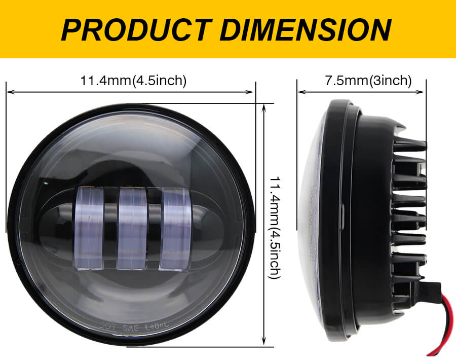 Luces antiniebla LED de 4.5 pulgadas 30W para Harley Motorcycle JG-W002 Tama&ntilde;o