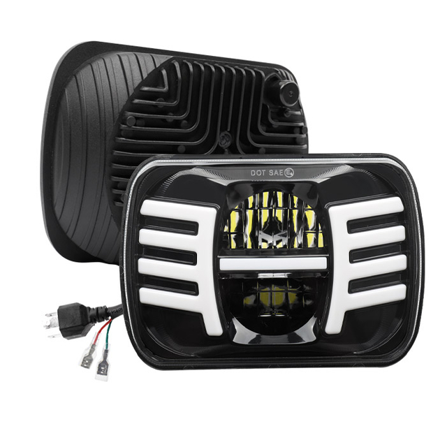 Faros LED 7x6 con luces de posición de alas JG-T002FF