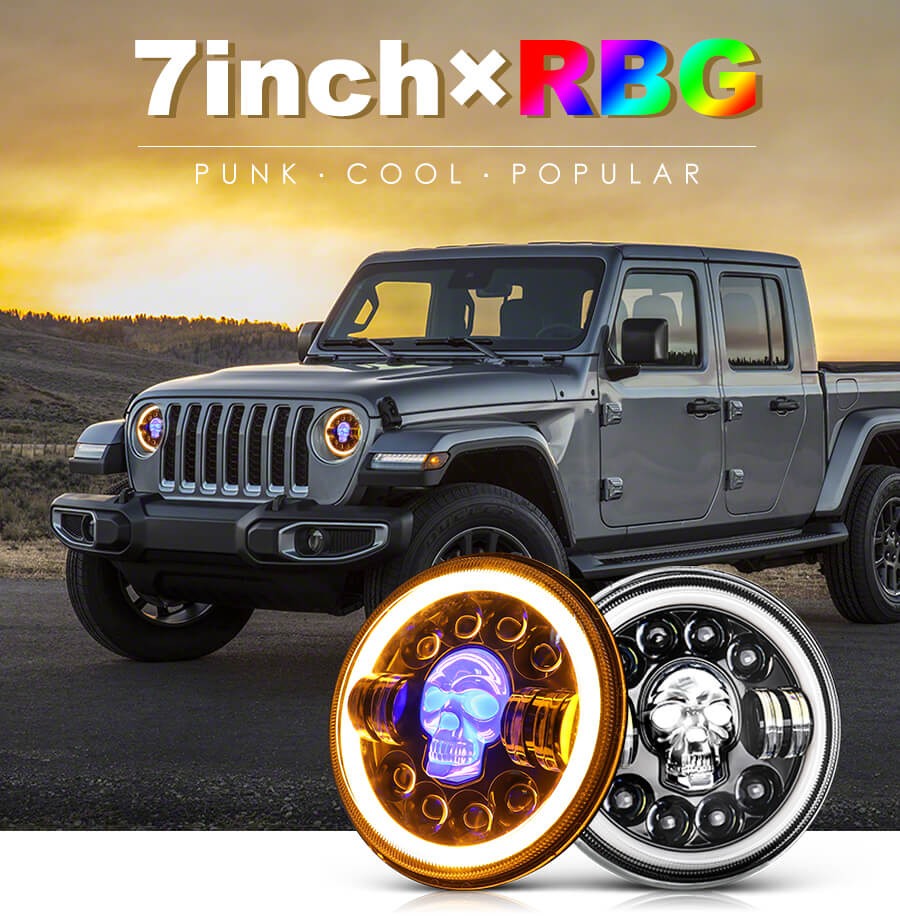 Fareo LED RGB RGB de 7 pulgadas JG-J003K Detalles