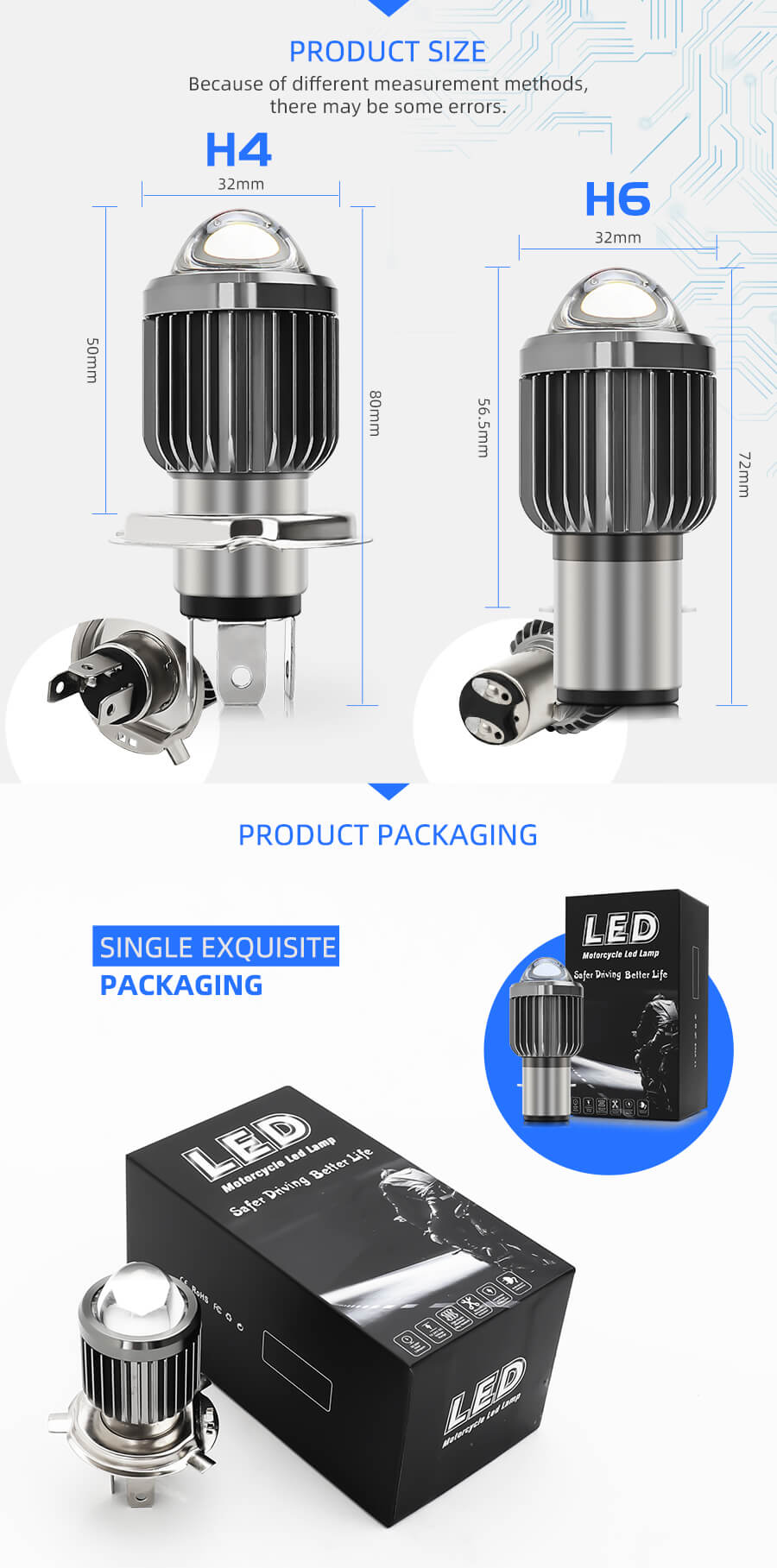 Nuevo-motorcycle-lider-headlight-projector-lens-jg-mt05-paquete