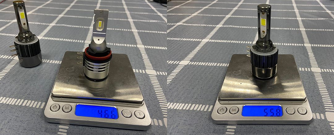 El peso de la bombilla C6 H15 y JG-M2P