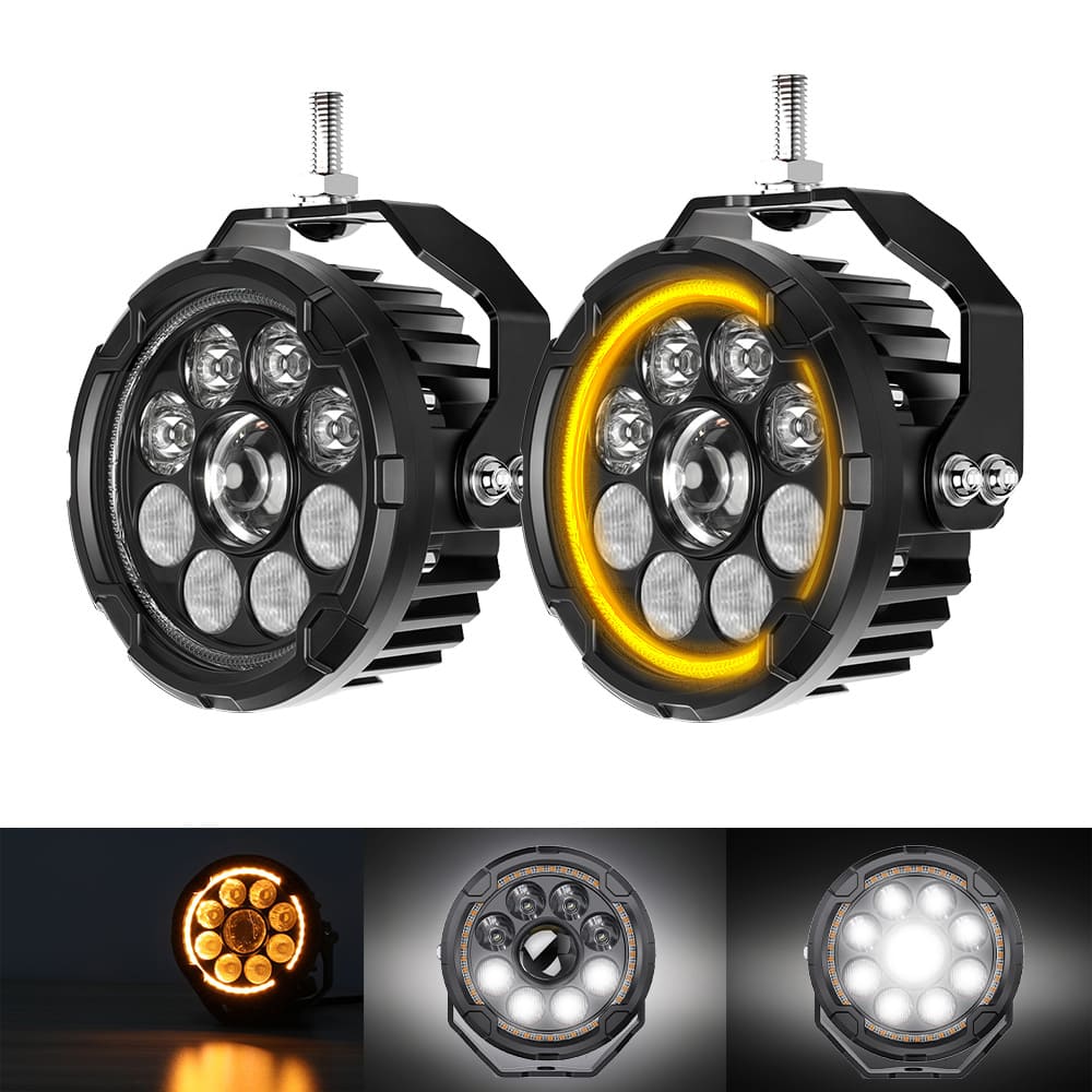 Lente TIR actualizada de 4.5 pulgadas Spotlight de motocicleta de haz bajo con Amber DRL –D040-9-C