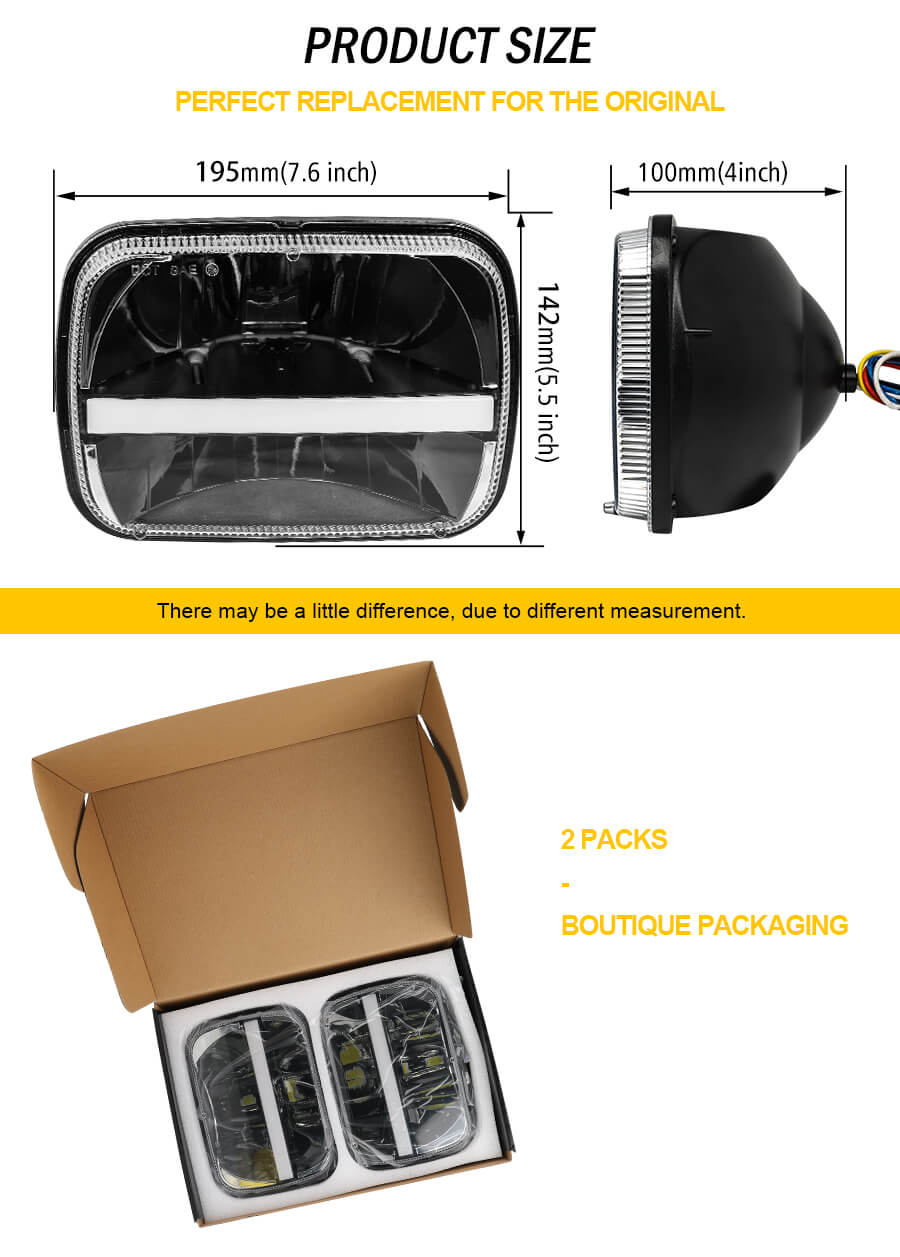 Eagle Series &reg; 5x7 DRL Jeep LED faro T004C Tama&ntilde;o