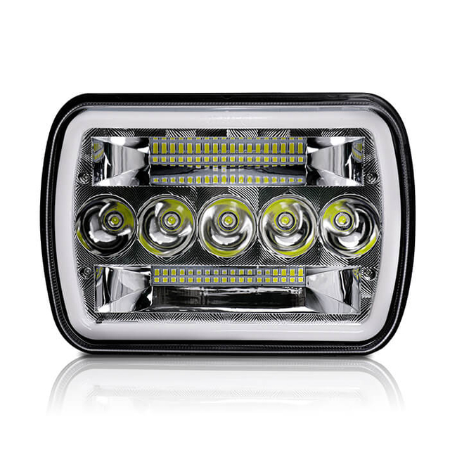 Fluvio cuadrado LED 7X6 Angel Eyes DRL para camión JG-1003-HP