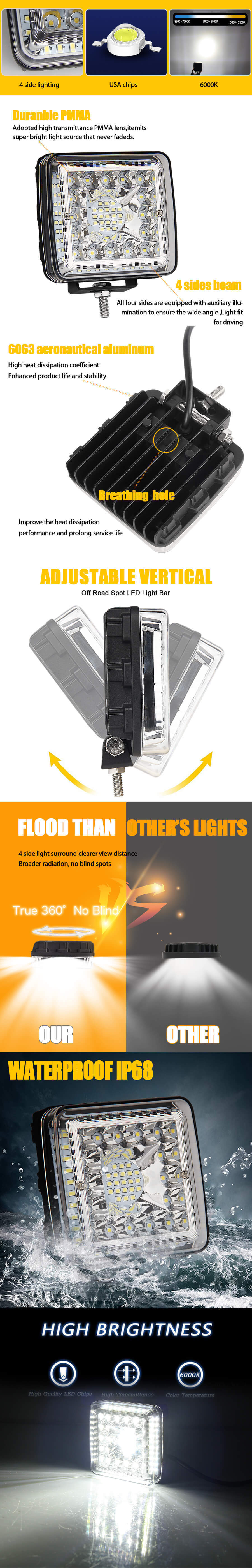 Ventajas de 4 pulgadas de trabajo de trabajo de autom&oacute;viles JG-953F