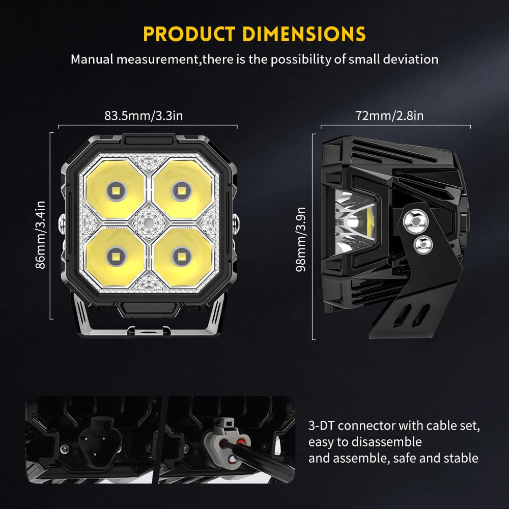 Cápsulas de luz todoterreno con tirador lateral de 3" con retroiluminación RGB 