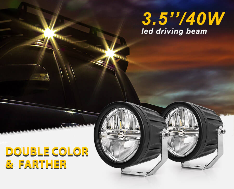 Eagle Series &reg; 3.5 pulgadas Detalles de luz auxiliar de LED de doble color JG-1000H-HS