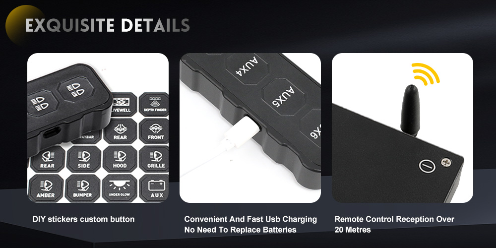 panel de interruptor de luz fuera de carretera