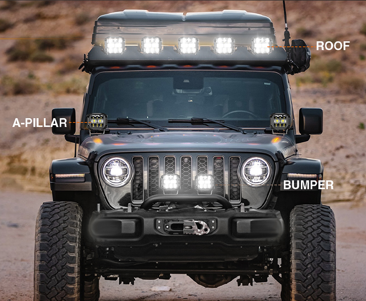 Montaje de luz-pilar