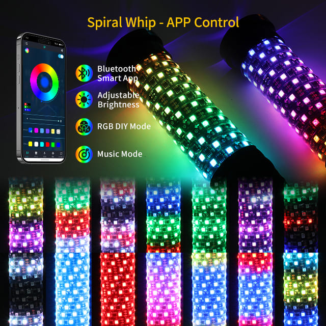 Luces de látigo láser Fatty RGB 2 en 1 para UTV