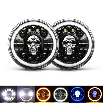 Faro LED RGB de calavera de 7 pulgadas JG-J003K