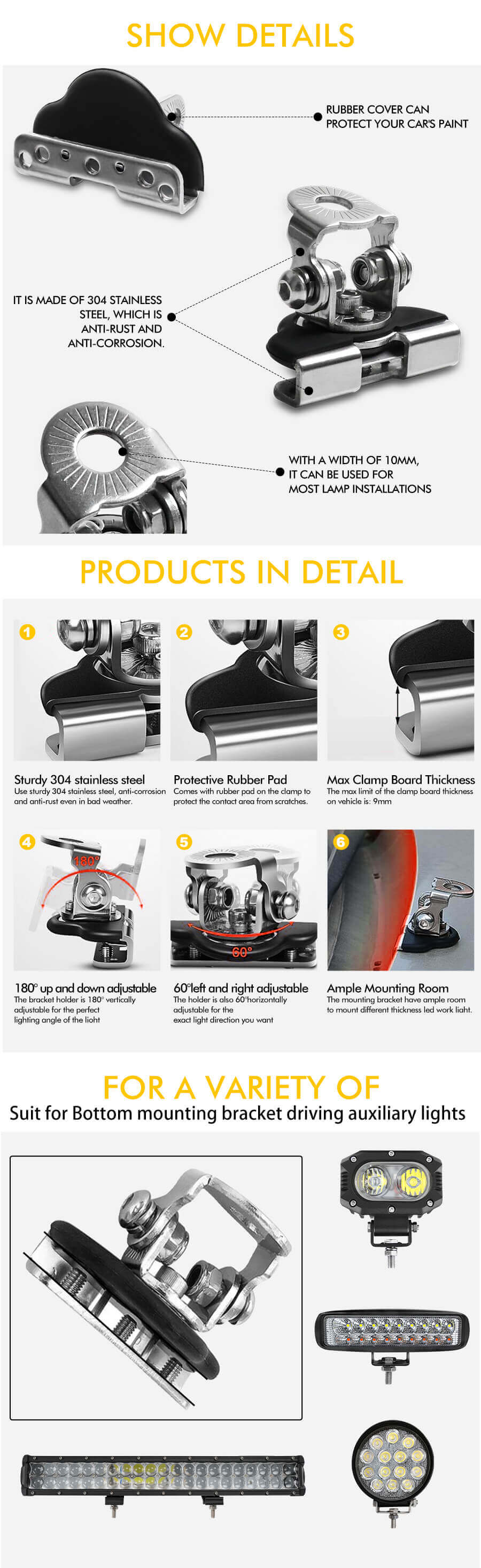 Soportes de montaje del soporte de p&iacute;ldoras de sujeci&oacute;n ajustable JG-YQ02 Ventajas
