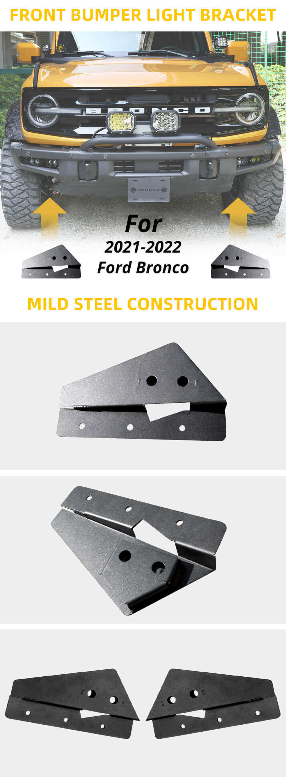 2020-2022 Ford Bronco Triple Light Brackets Ventajas de proveedores