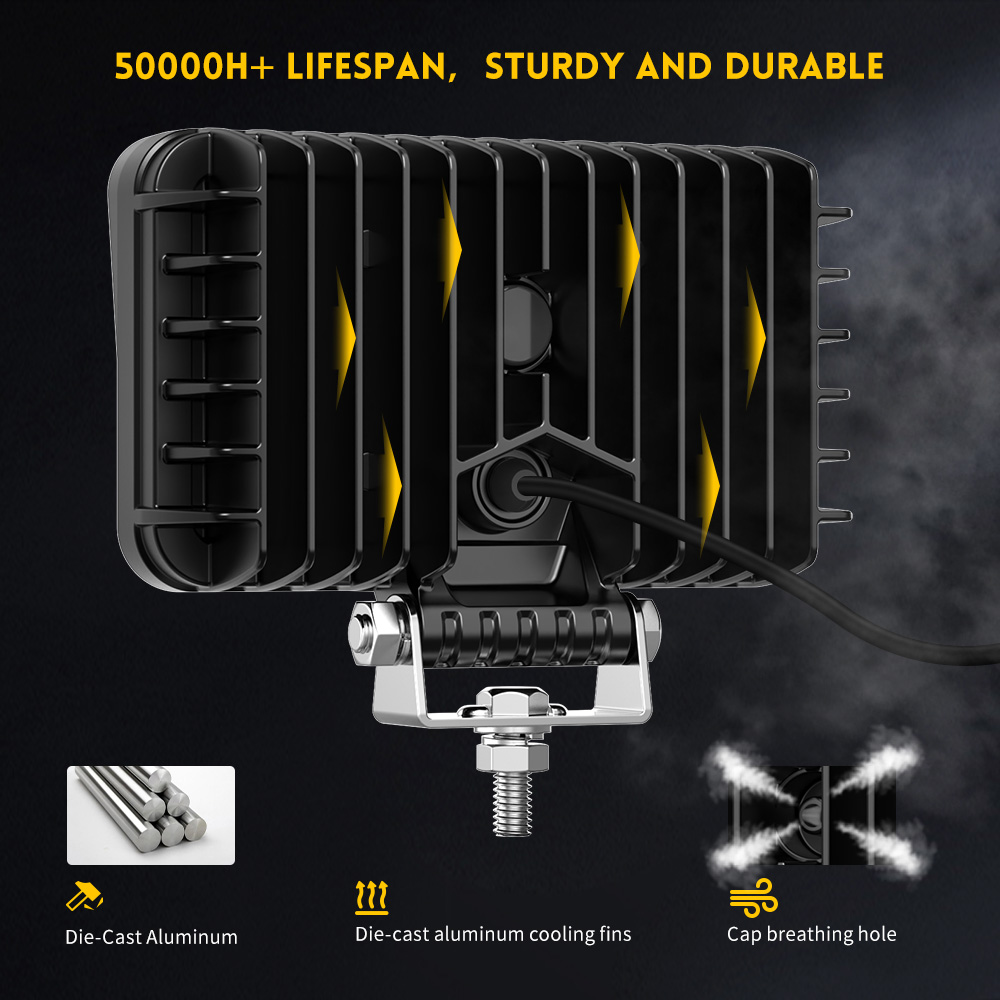 Luz de trabajo de viga de inundación rectangular de 40W para servicio pesado-944F