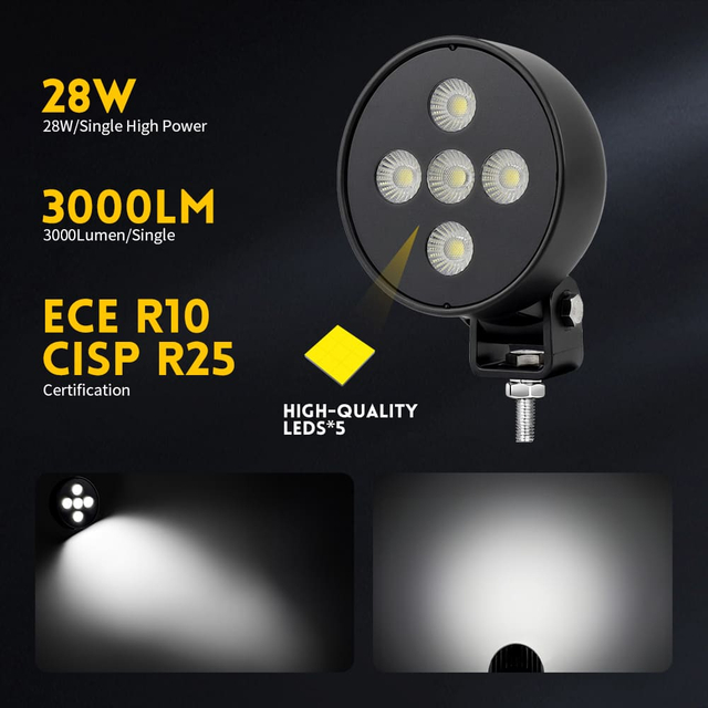 4.2 "Luces de trabajo LED anti-Glare redondas para tractores-GC-Y35